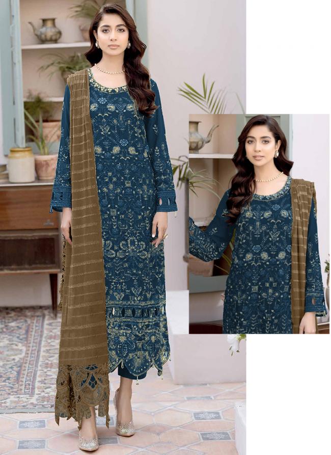 Georgette Morpeach Eid Wear Embroidery Work Pakistani Suit